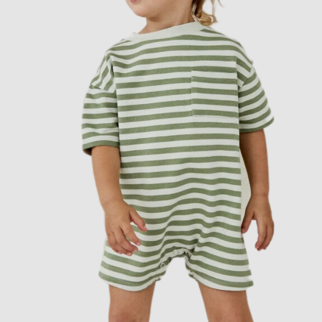 Stripe Sage Romper