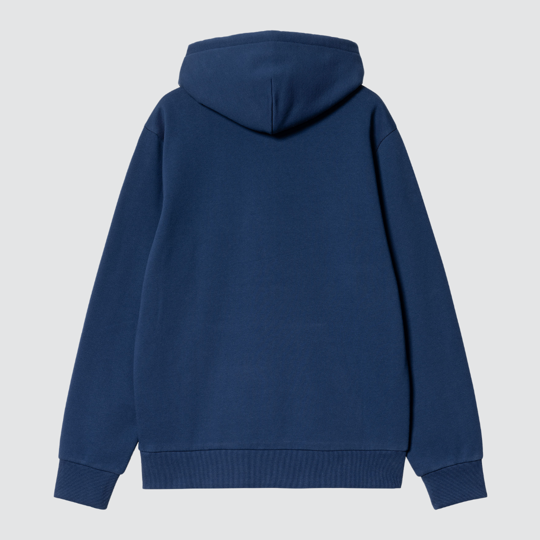 Hooded Script Embroidery Sweat Elder / White