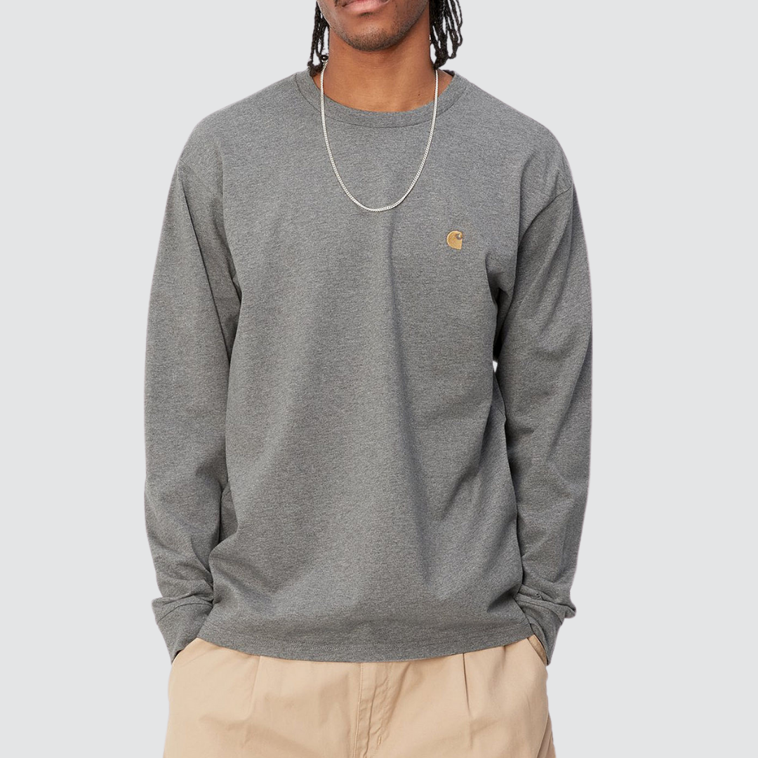 L/S Chase T-Shirt Dark Grey Heather / Gold