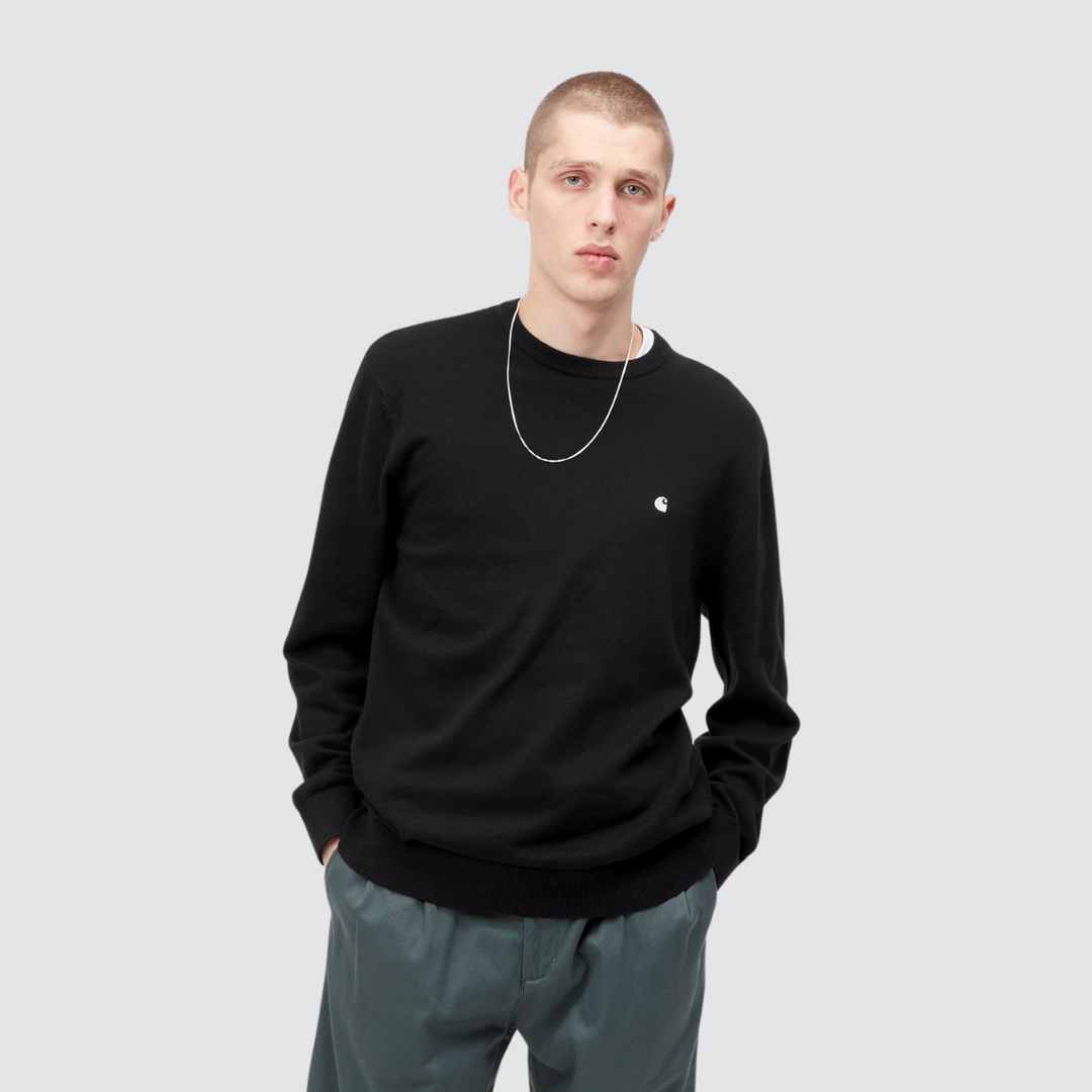 Madison Cotton Sweater Black / Wax