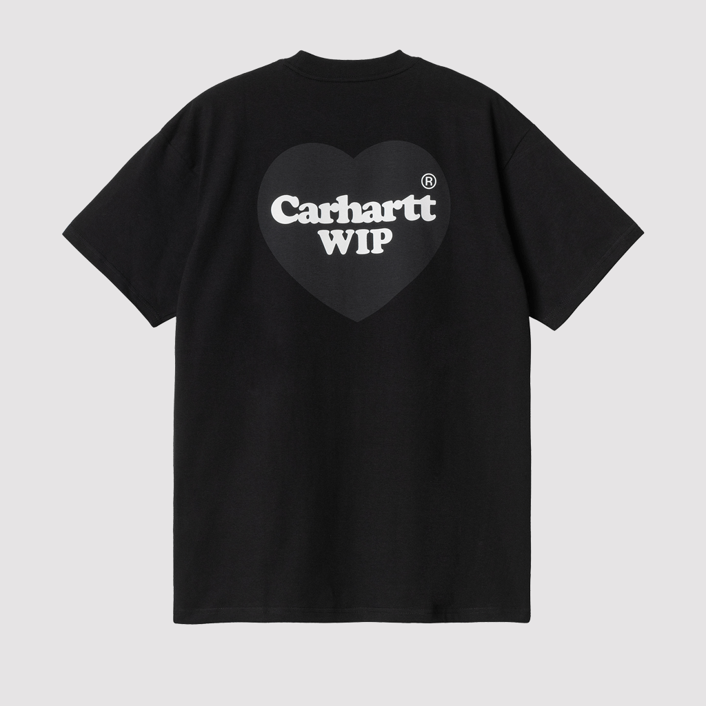 S/S Double Heart T-Shirt Black