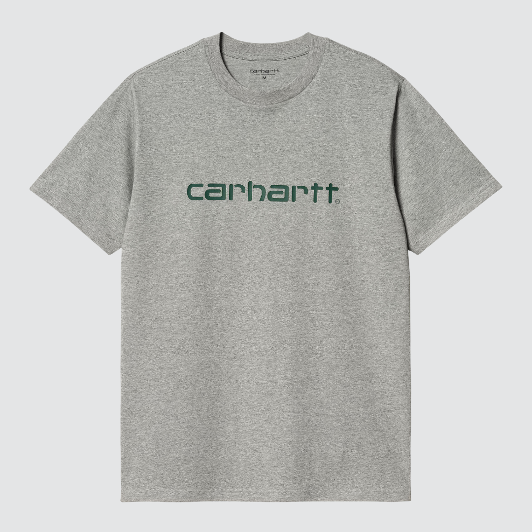 S/S Script T-Shirt Grey Heather / Chervil