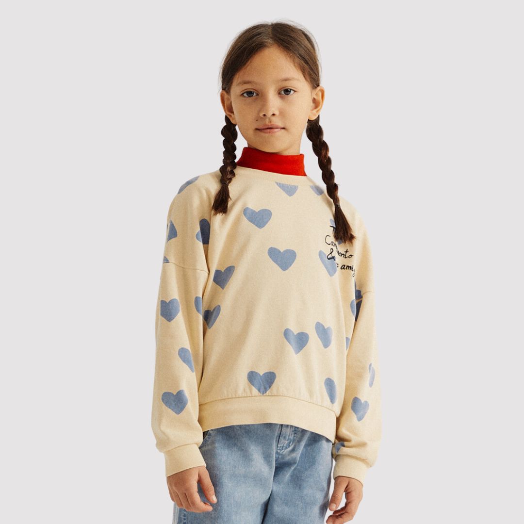 Hearts Oversized Sweat Yellow