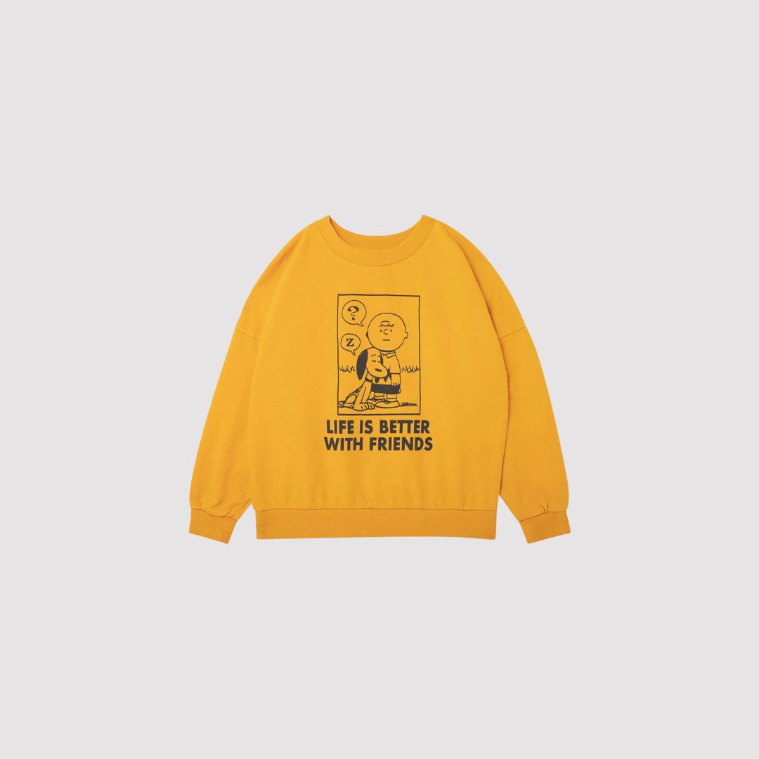 Snoopy & Charlie Brown Oversized Sweat Yellow