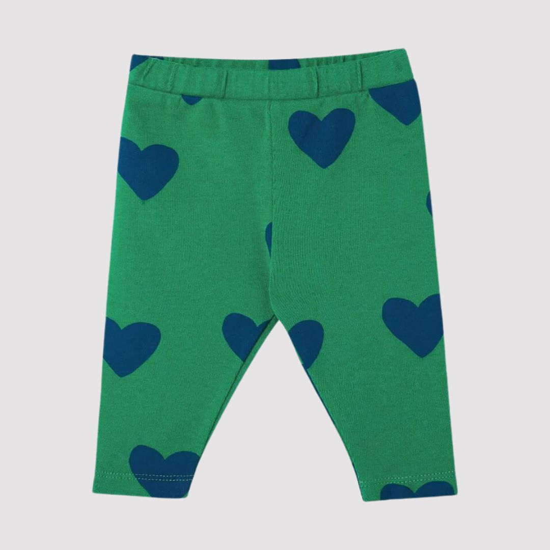 Blue Hearts Baby Leggings Green