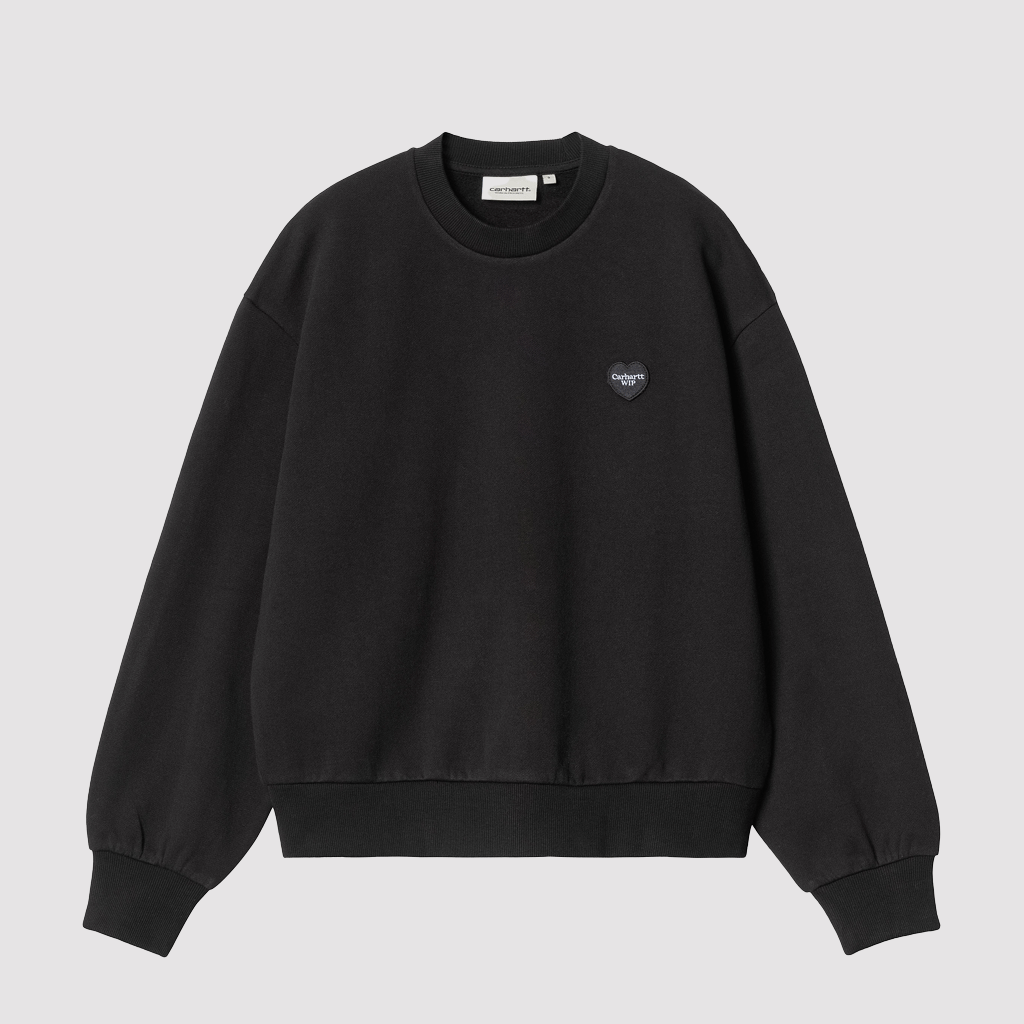 W' Heart Patch Sweat Black