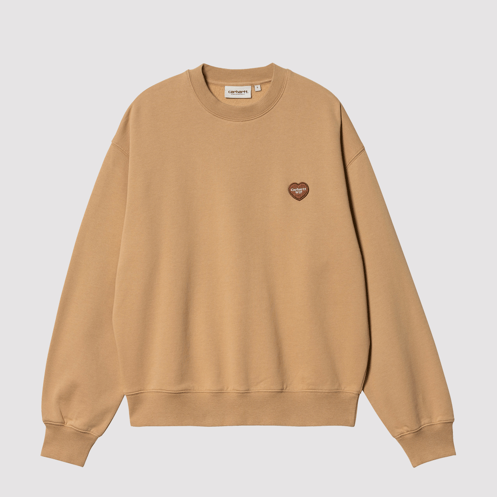 W' Heart Patch Sweat Dusty H Brown