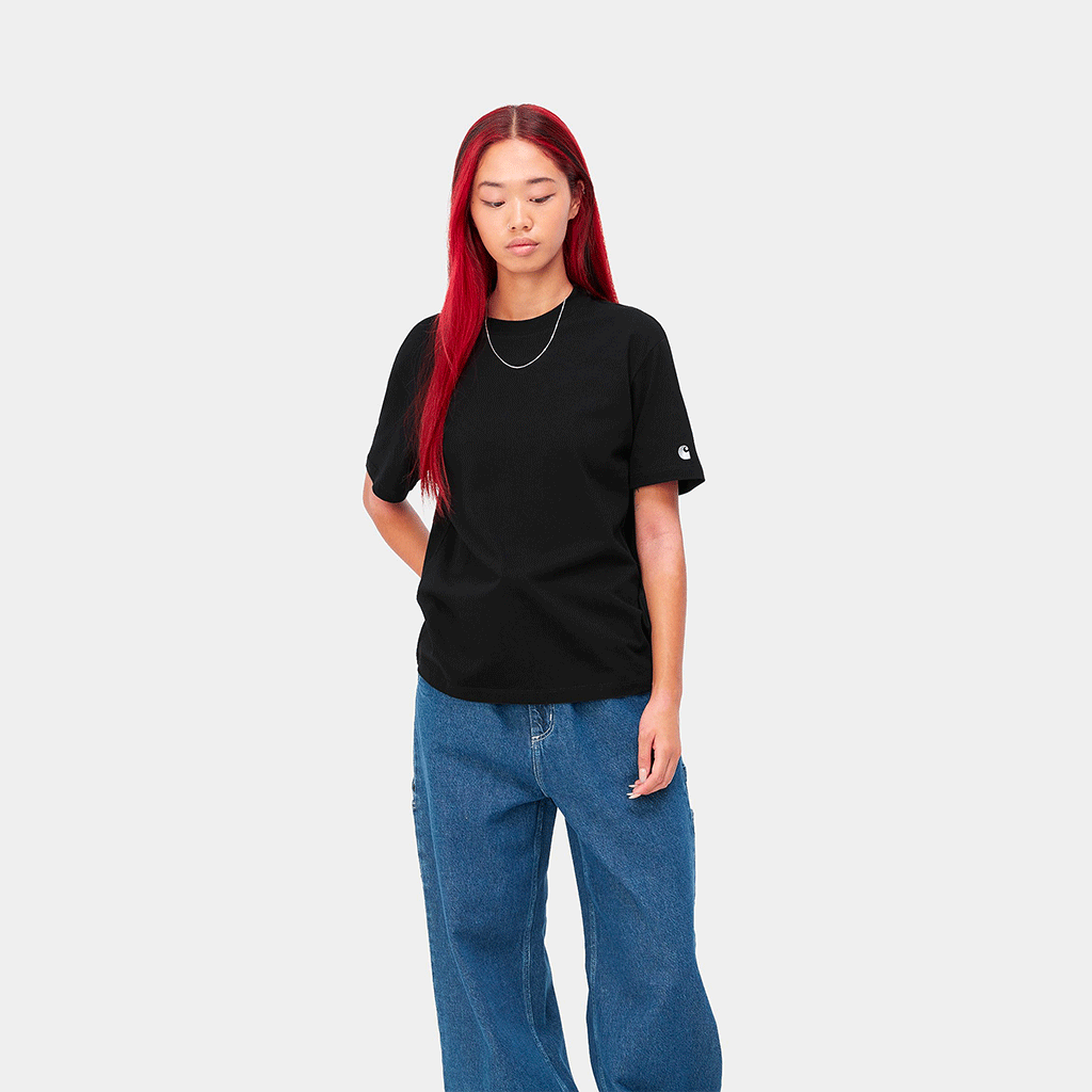 W' S/S Casey T-Shirt Black / Silver