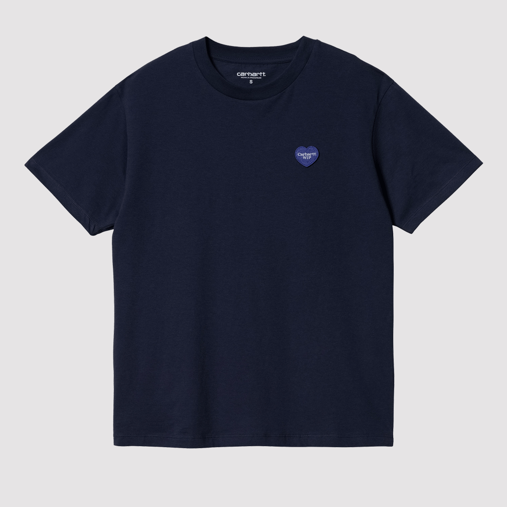 W' S/S Double Heart T-Shirt Blue