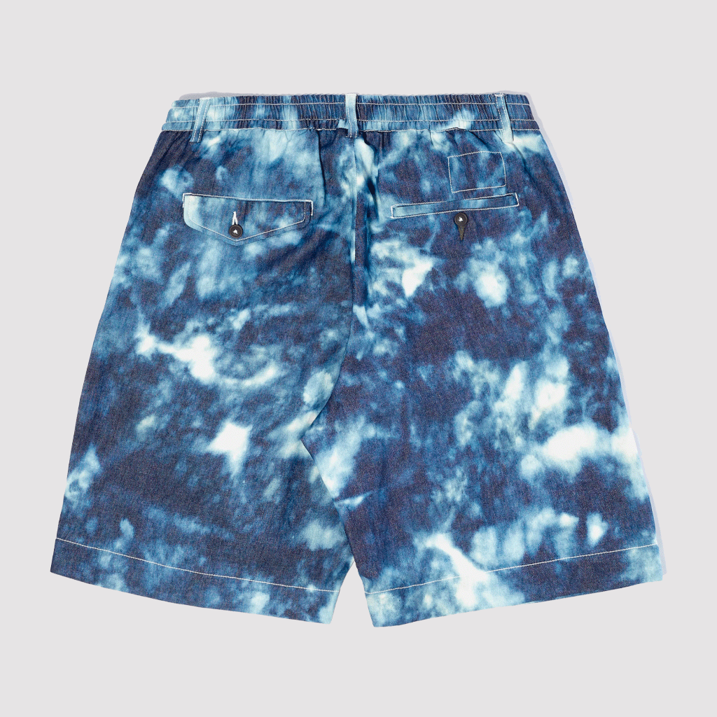 Pleated Track Short Indigo
