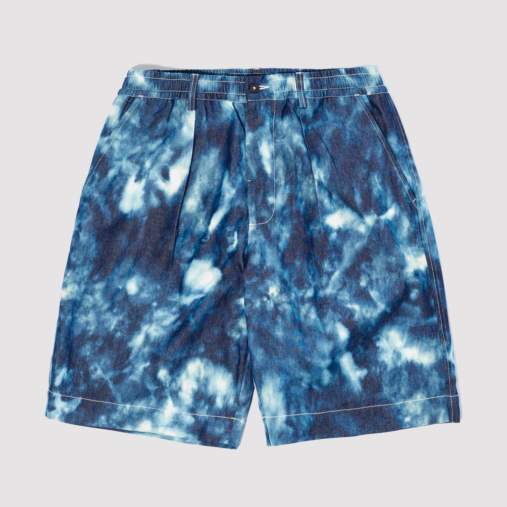 Pleated Track Short Indigo