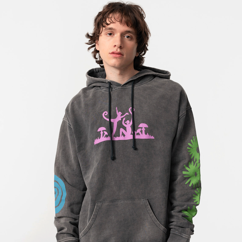 Psychedelick Party Hoodie Black Washed