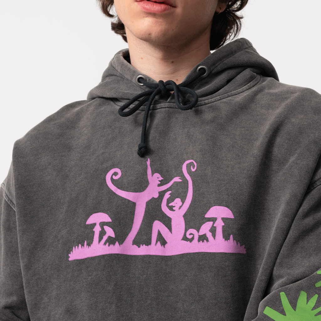 Psychedelick Party Hoodie Black Washed