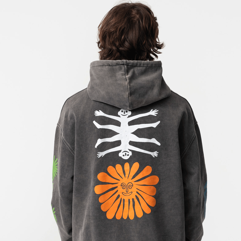 Psychedelick Party Hoodie Black Washed