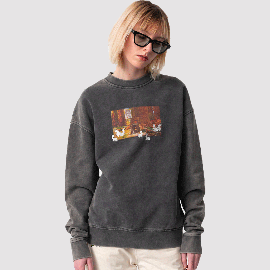 Forrest Hump Crewneck Black Washed