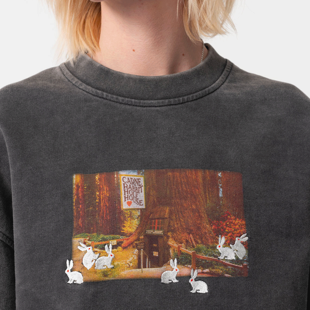 Forrest Hump Crewneck Black Washed