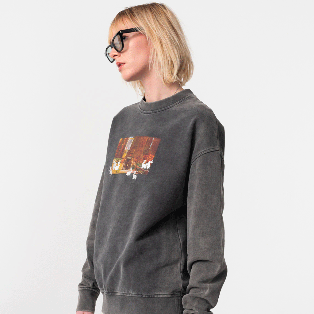 Forrest Hump Crewneck Black Washed