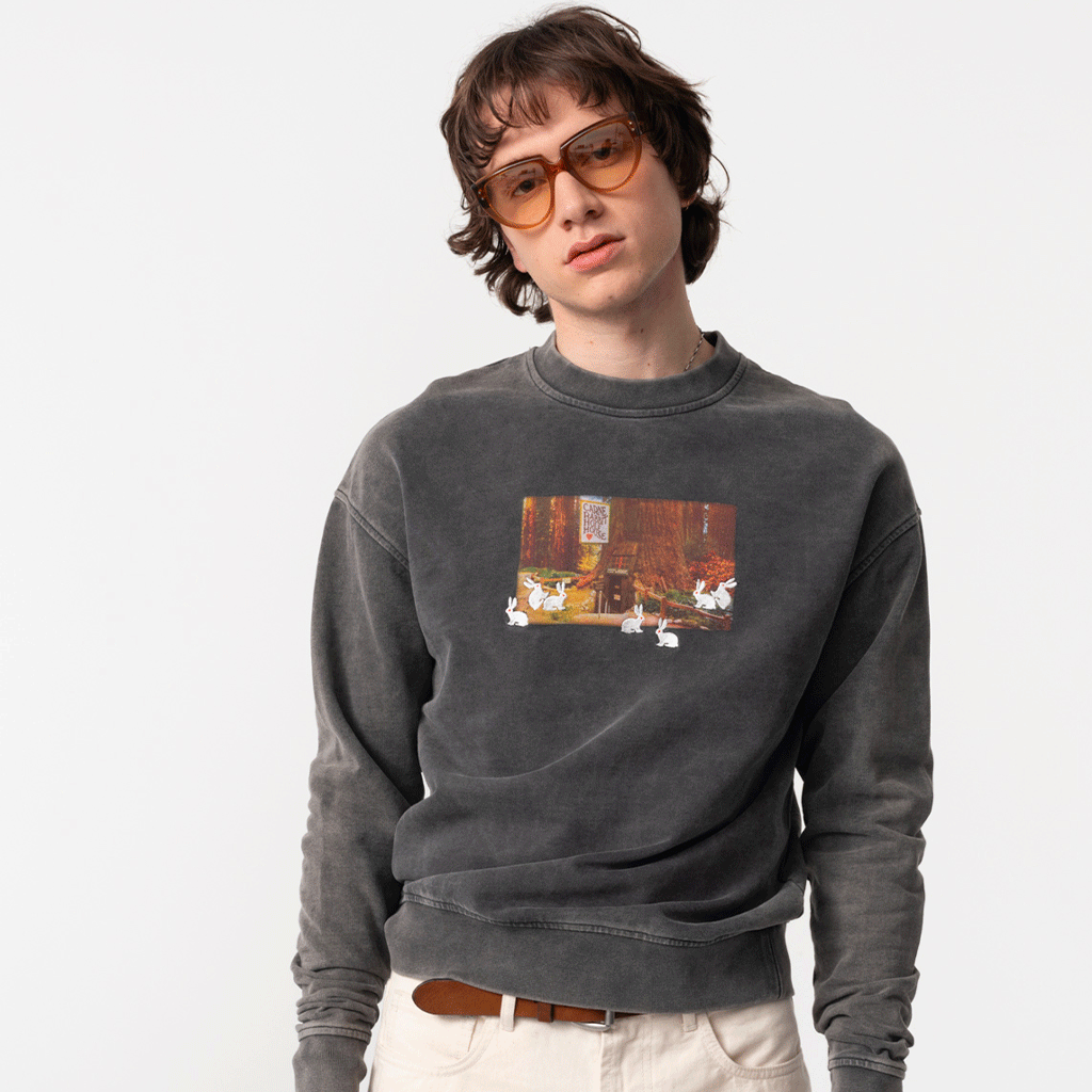 Forrest Hump Crewneck Black Washed