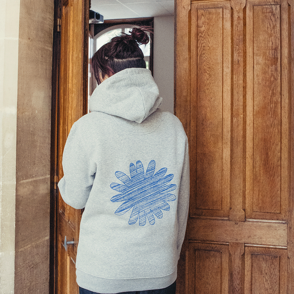 Hoodie Flower BIC Grey