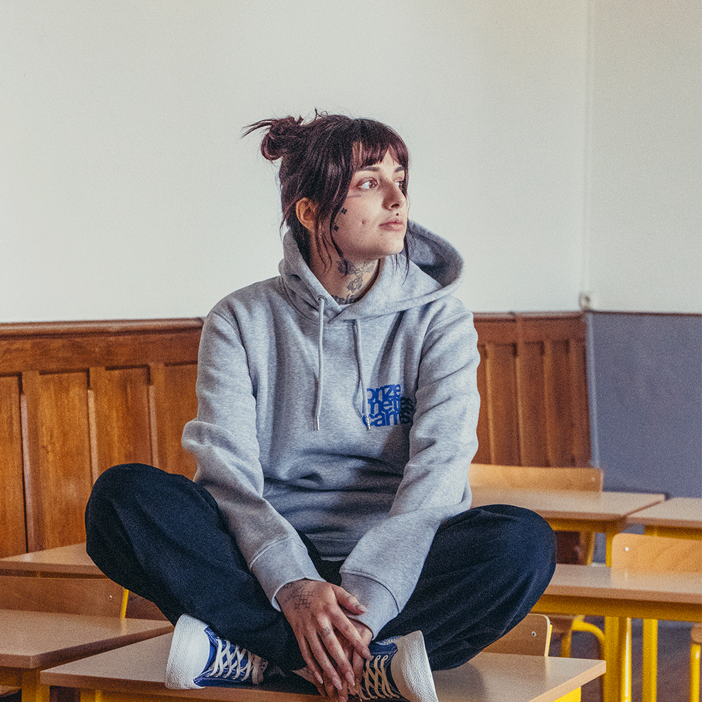 Hoodie Flower BIC Grey