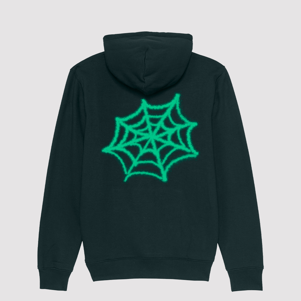 Hoodie Black Spider Vert