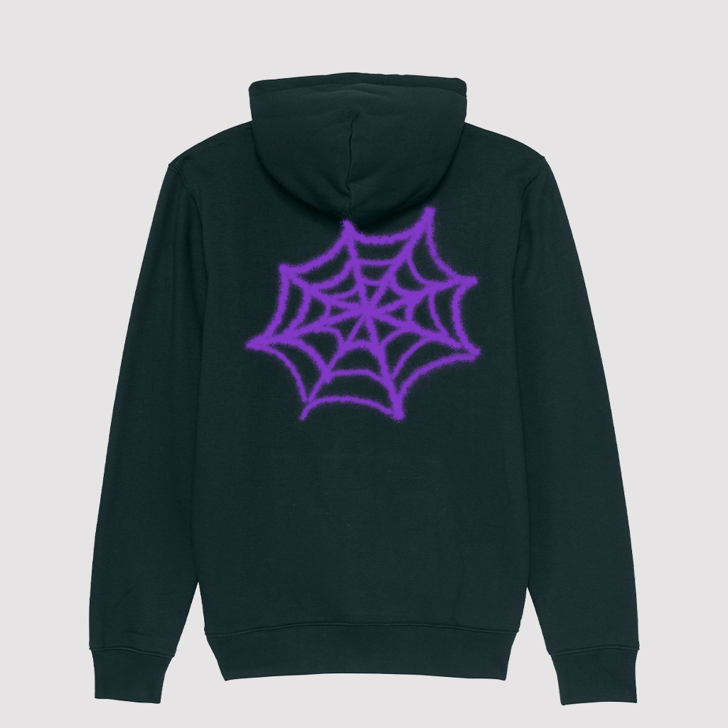 Hoodie Black Spider Violet
