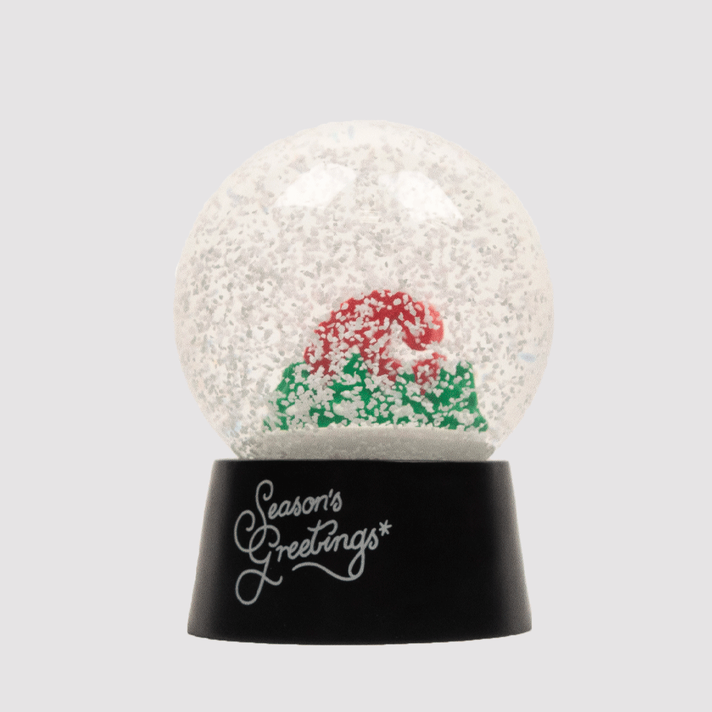 Season's Greetings Snow Globe Glass