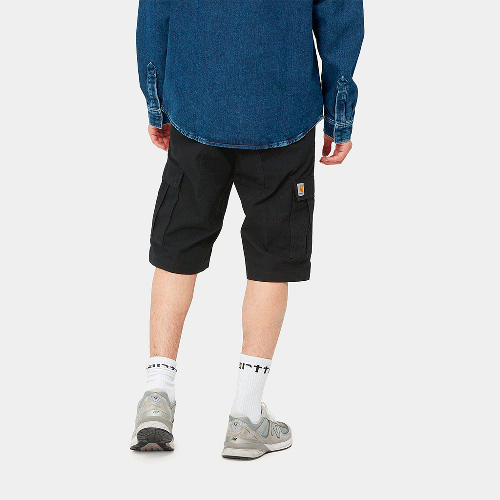 Aviation Short Black Rinsed