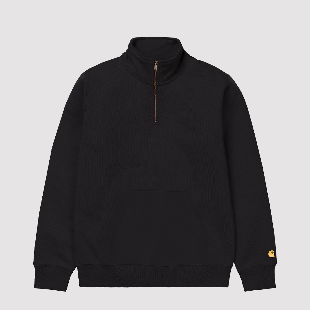 Chase Neck Zip Sweat Black / Gold