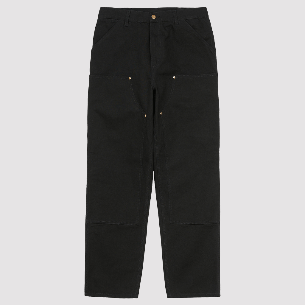 Double Knee Pant Black rinsed