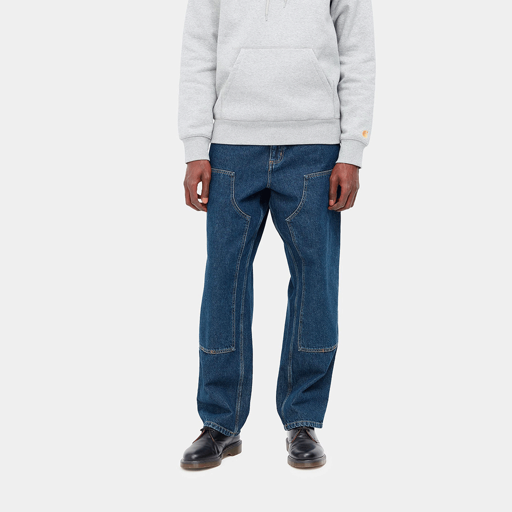 Double Knee Pant Blue Stone Washed