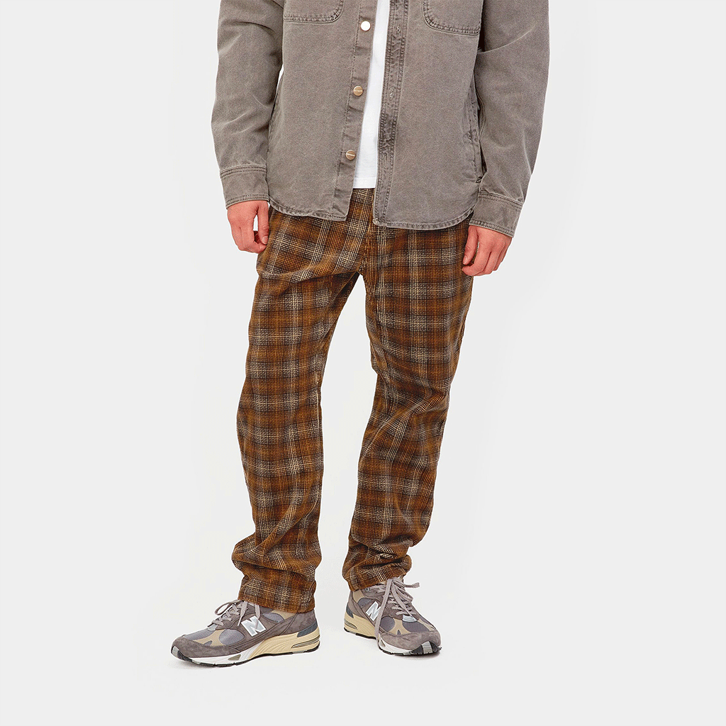 Flint Pant Corduroy Wiley Check Hamilton Brown Rinsed