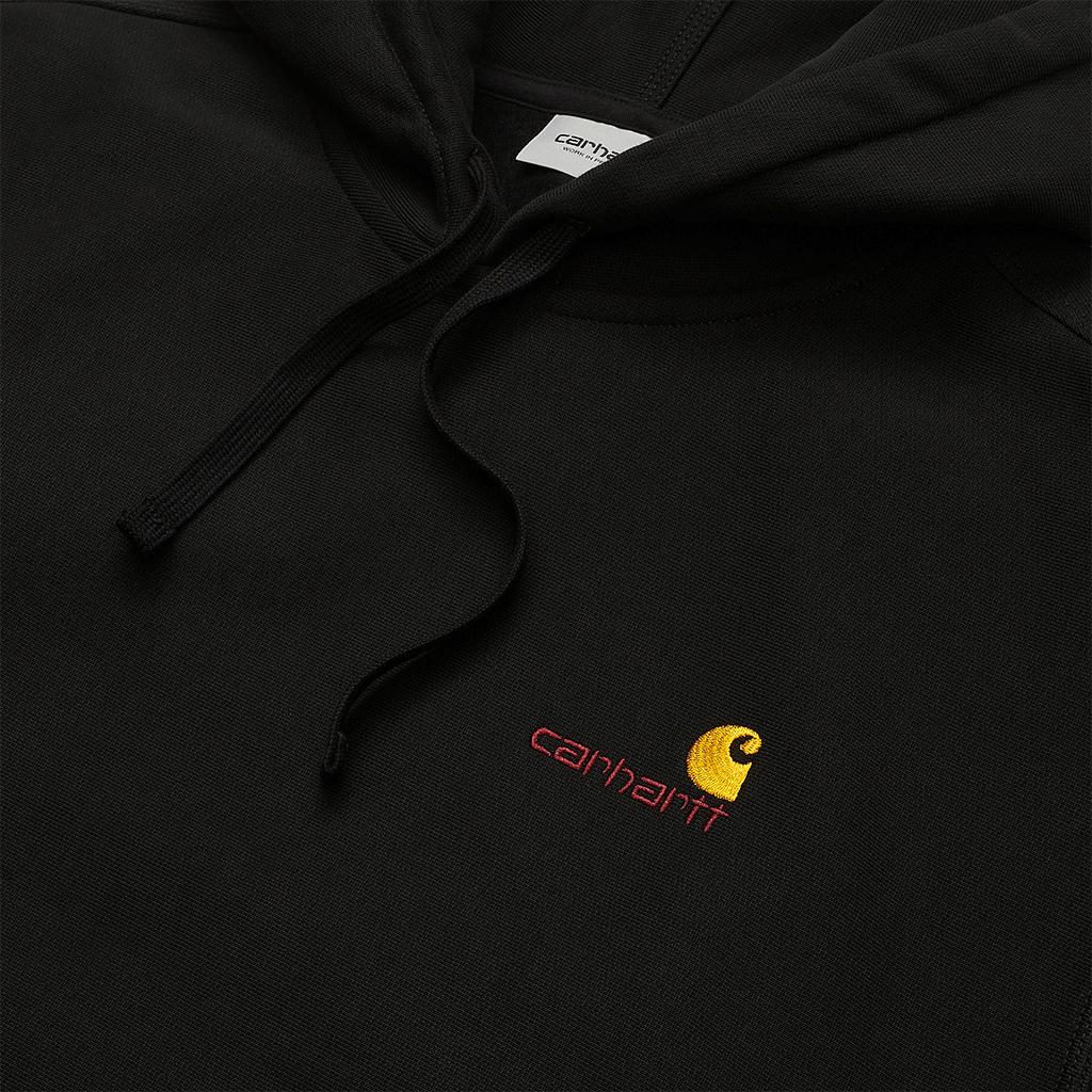 Hooded American Script Sweat Black