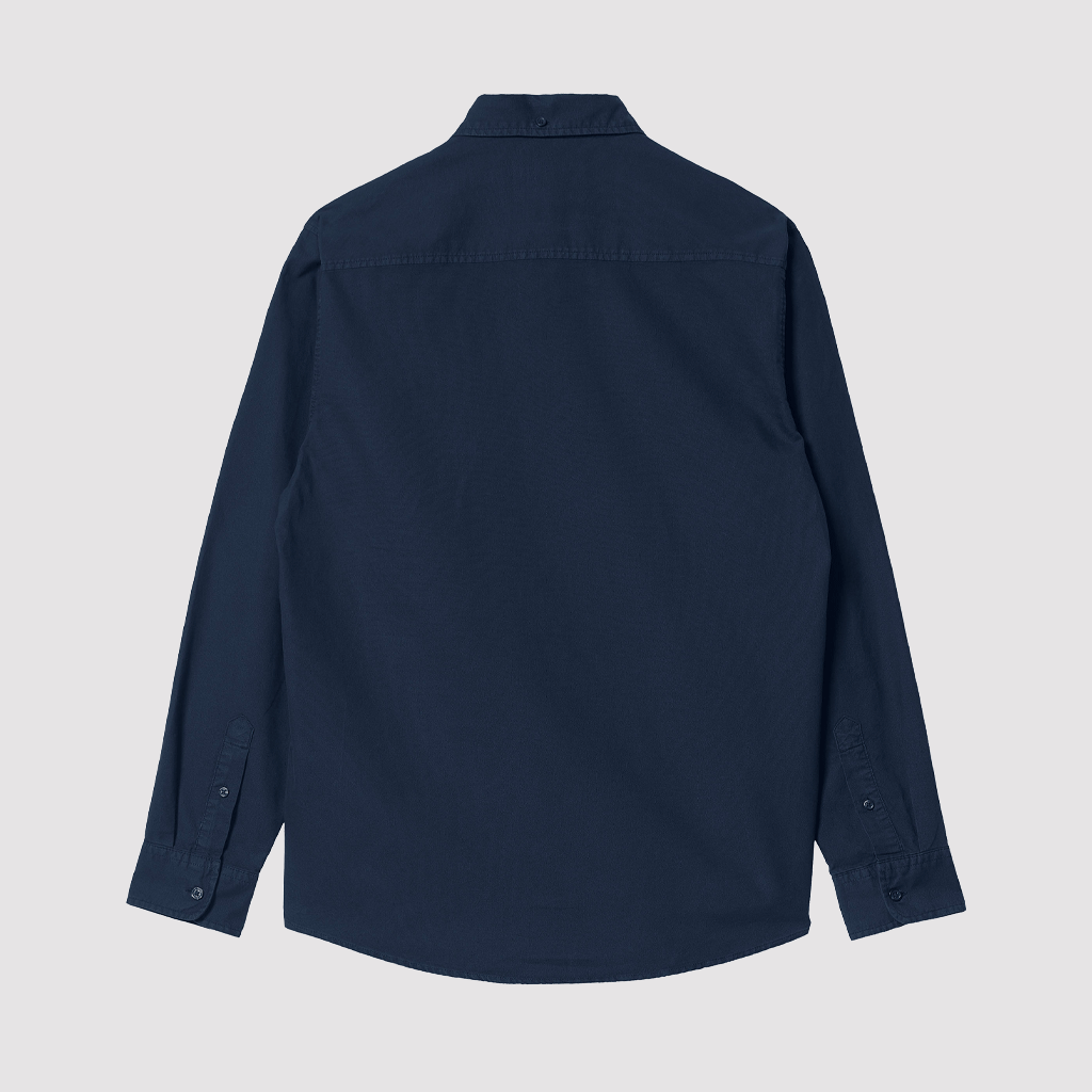 L/S Bolton Shirt Atom Blue Garment Dyed