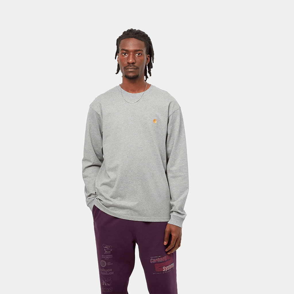 L/S Chase T-Shirt Grey Heather / Gold