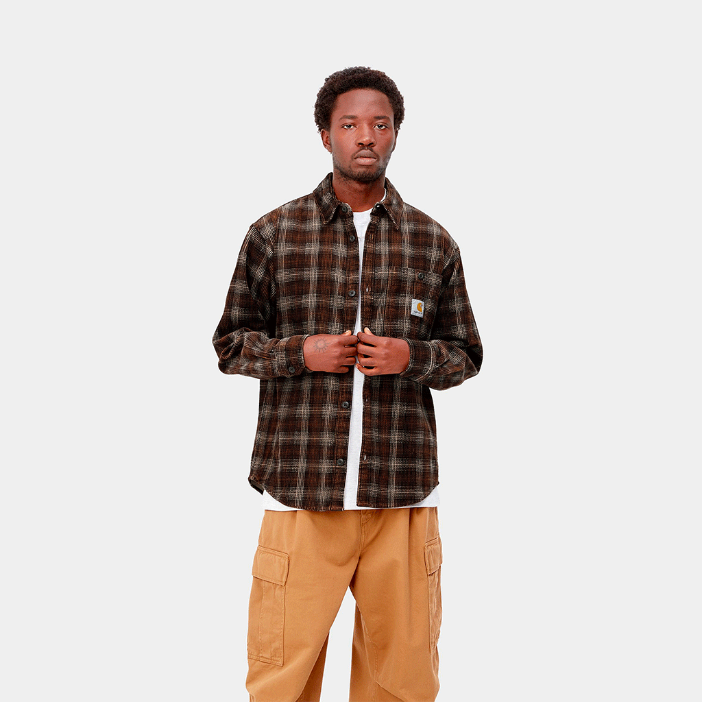 L/S Flint Shirt Wiley Check Hamilton Brown Rinsed