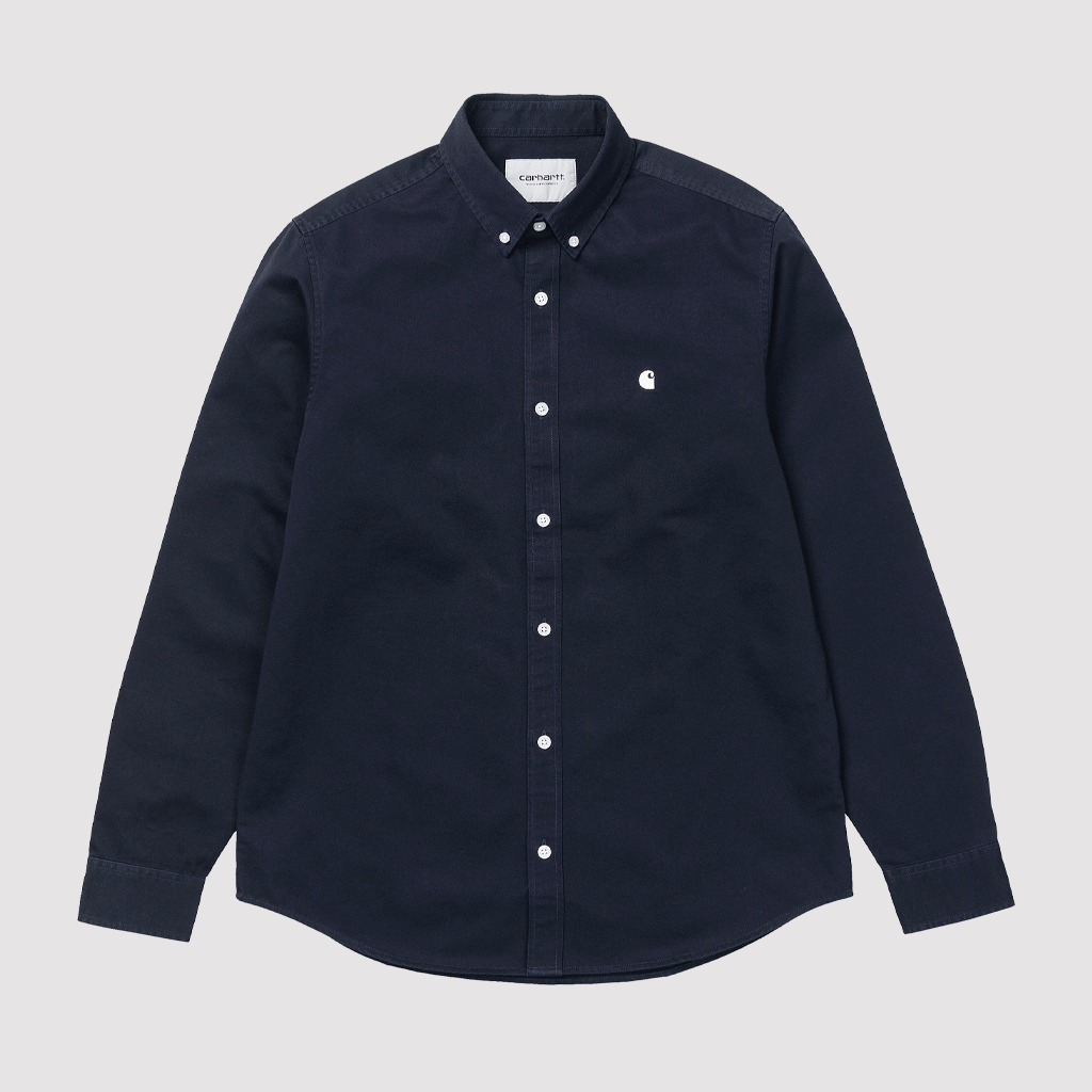 L/S Madison Shirt Dark Navy / White