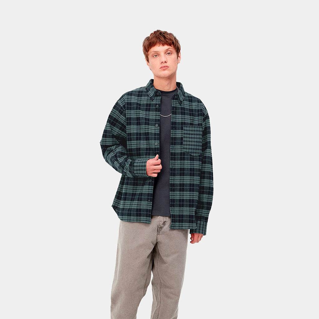 L/S Winger Shirt Check Eucalyptus