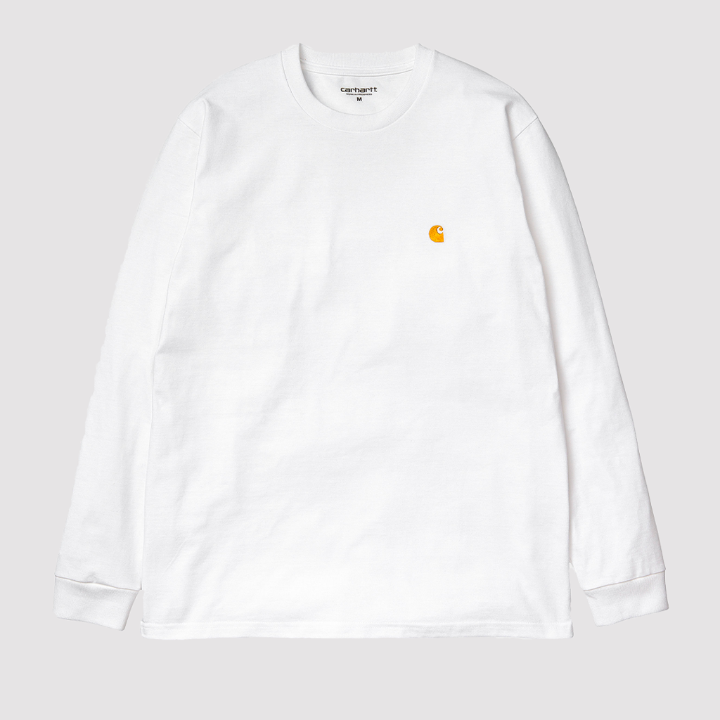 L/S Chase T-Shirt White / Gold