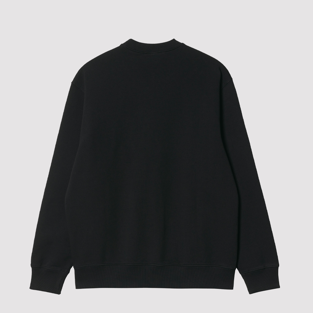 Pocket Sweat Black Garment Washed