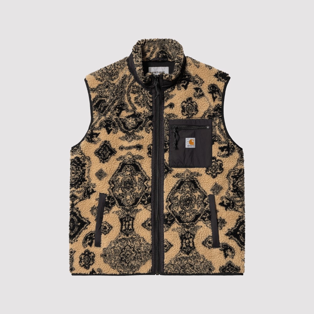Prentis Vest Liner Verse Jacquard Dusty H Brown Soot / Black
