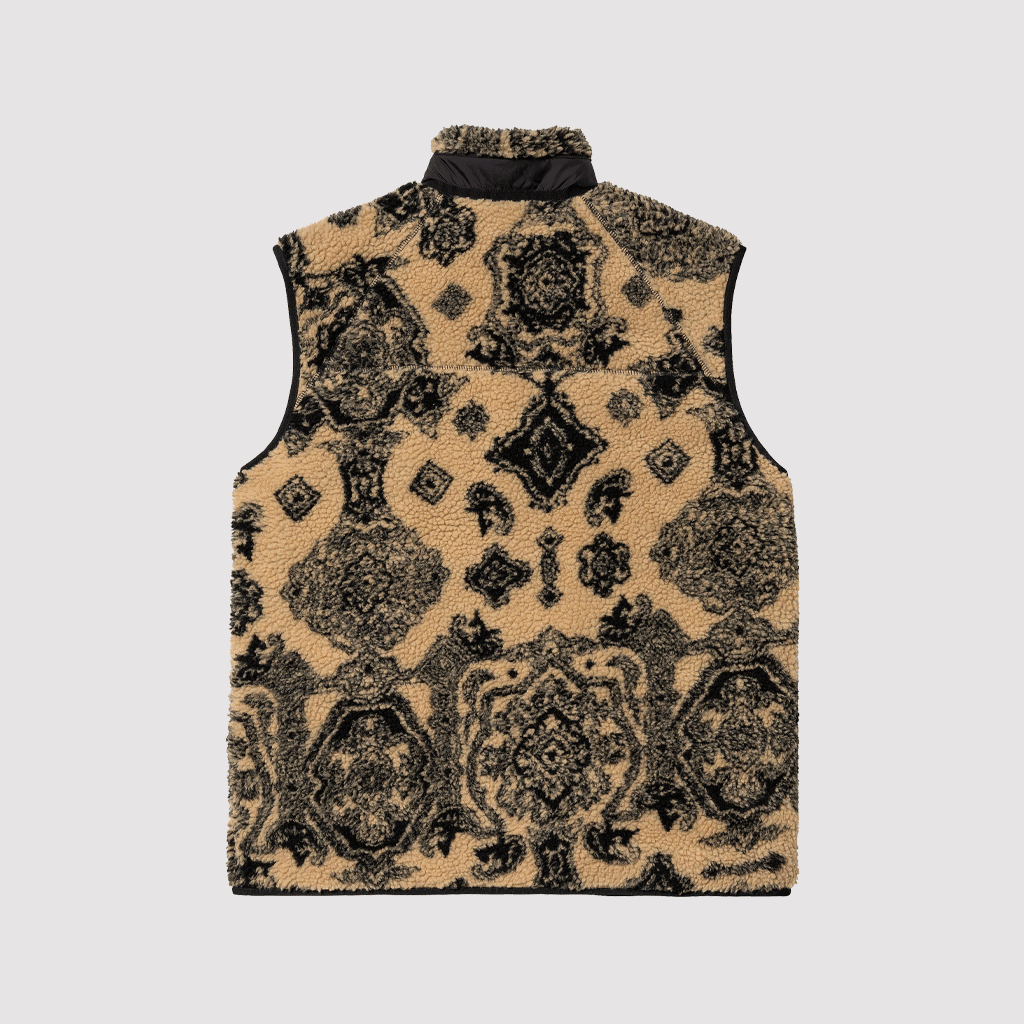 Prentis Vest Liner Verse Jacquard Dusty H Brown Soot / Black