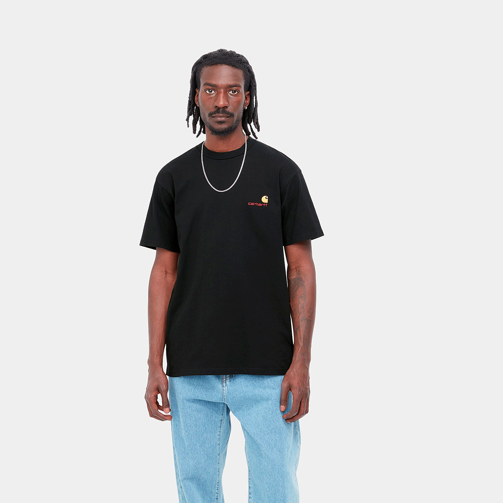 S/S American Script T-Shirt Black