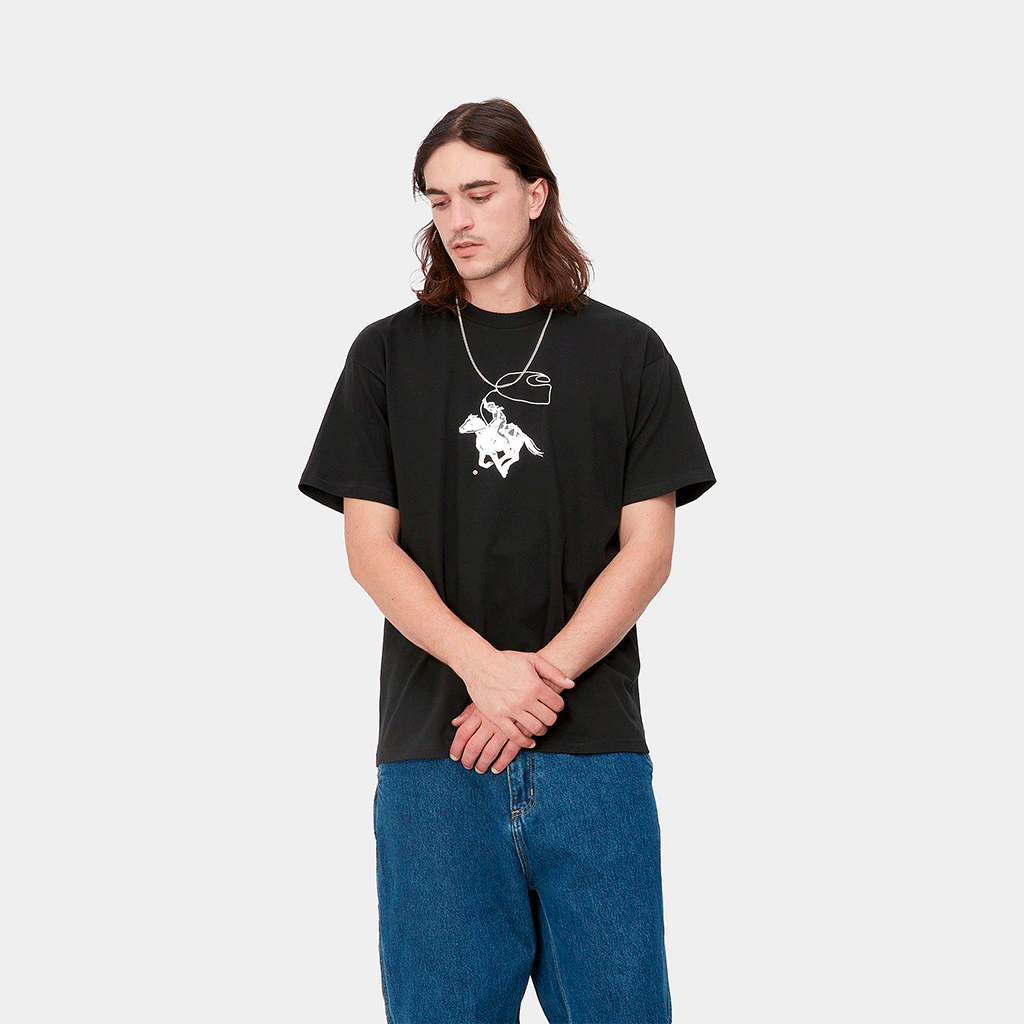 S/S Lasso T-Shirt Black / White
