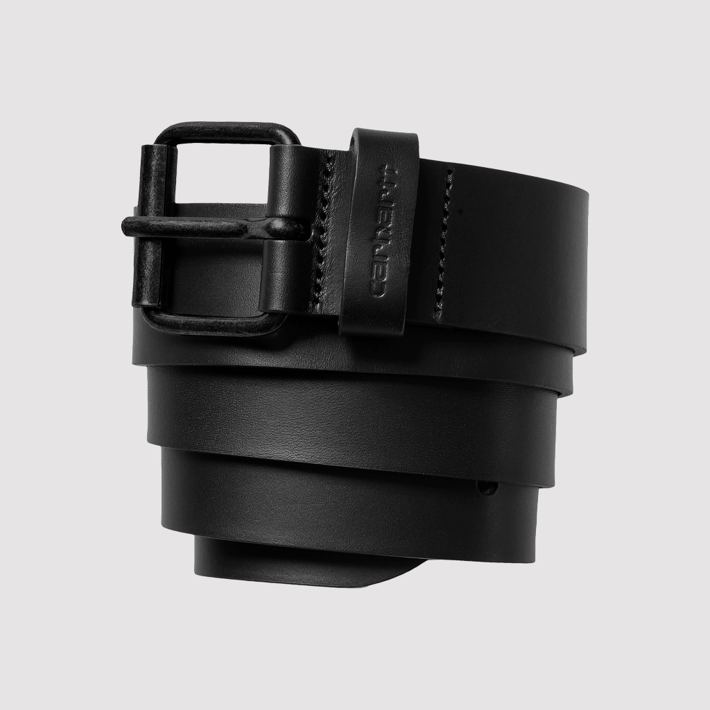 Script Belt Leather Black / Black