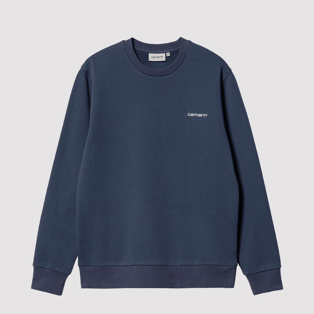 Script Embroidery Sweat Enzian / White