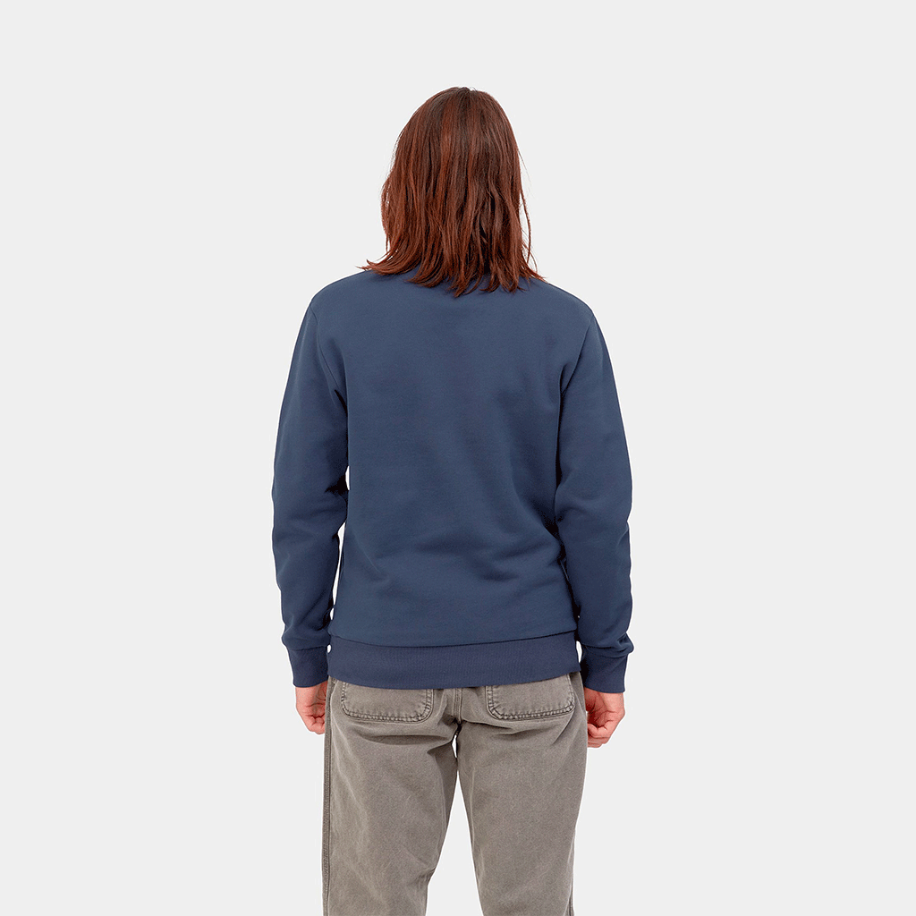 Script Embroidery Sweat Enzian / White