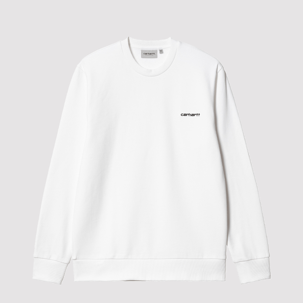 Script Embroidery Sweat White / Black