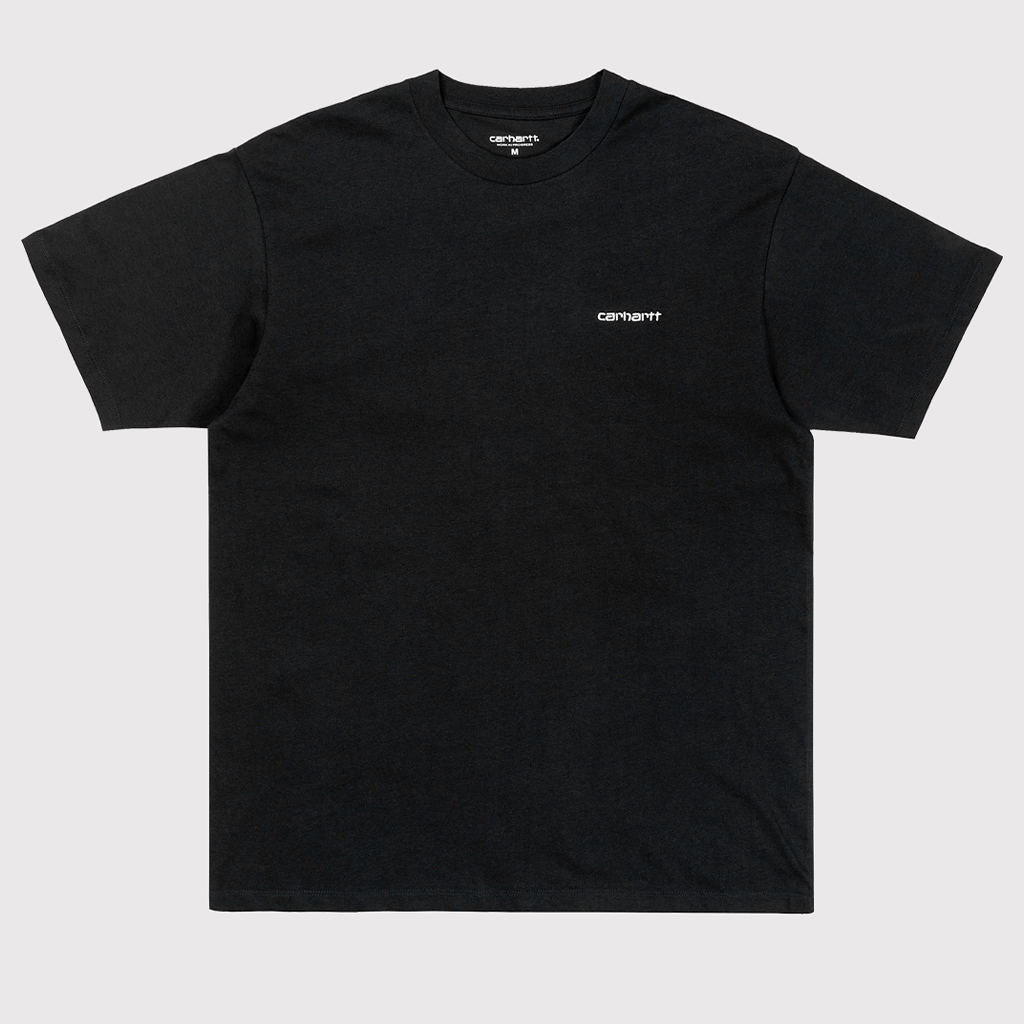 S/S Script Embroidery T-Shirt Black / White
