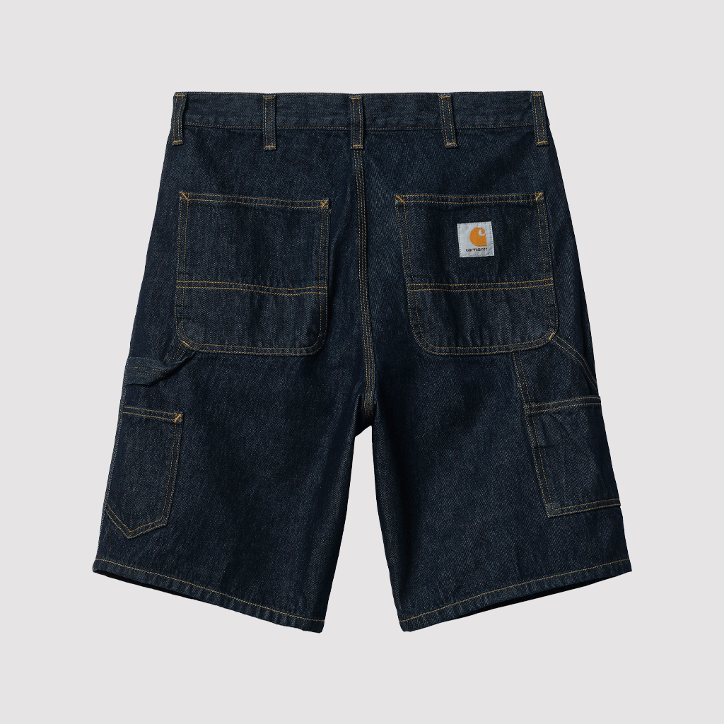 Single Knee Short Blue Rinsed